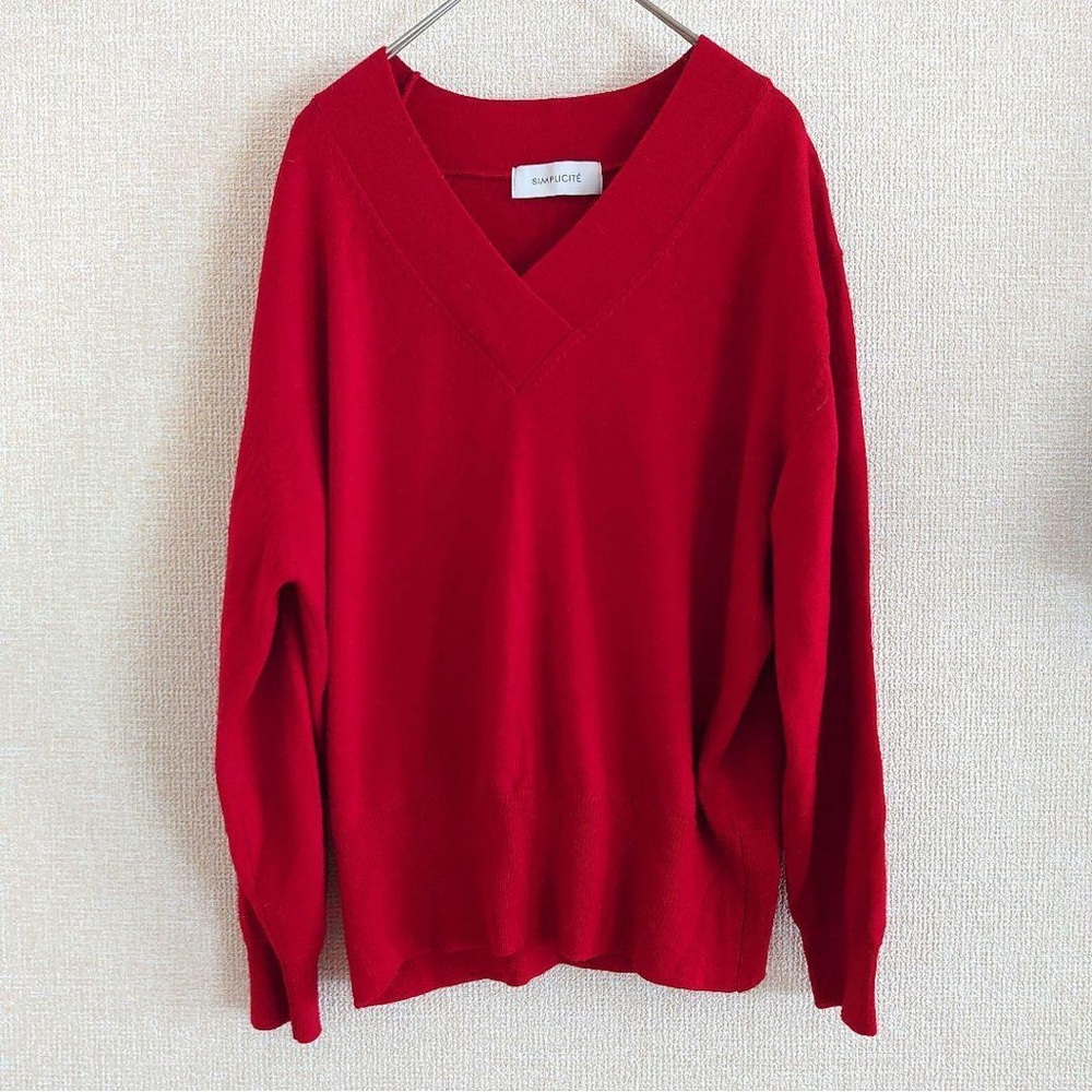 Red V-Neck Sweater